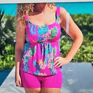 Belle by Kim Gravel  X Swimsuits Set W/bike Shorts 12